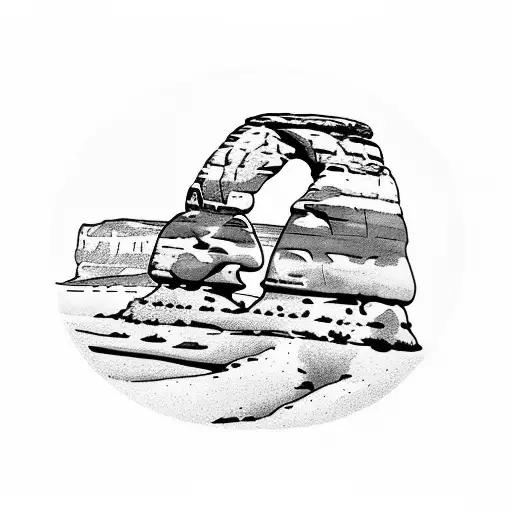 delicate arch monument  tattoo design idea