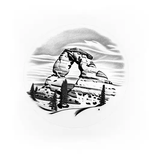 delicate arch monument  tattoo design idea