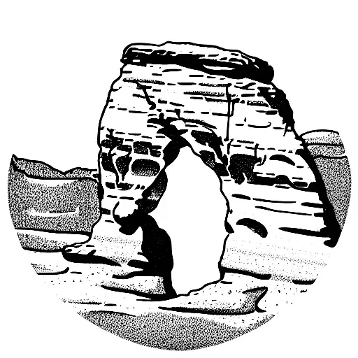 delicate arch monument  tattoo design idea