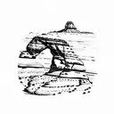 delicate arch monument  tattoo design idea