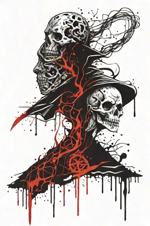 Harry Potter dark mark merged with Jason Voorhees tattoo design idea