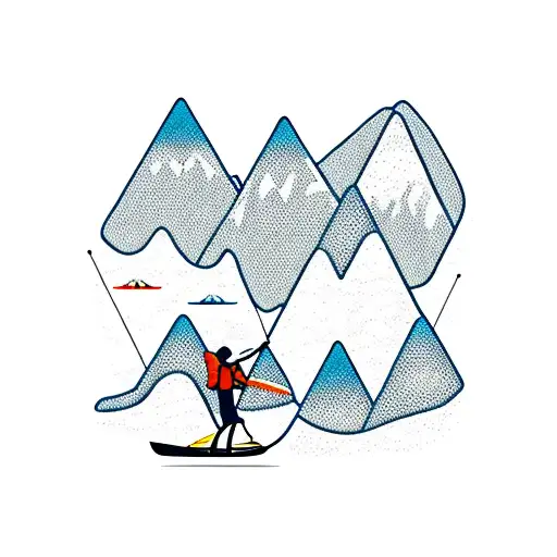 mountains, kayak, disc golf  tattoo design idea