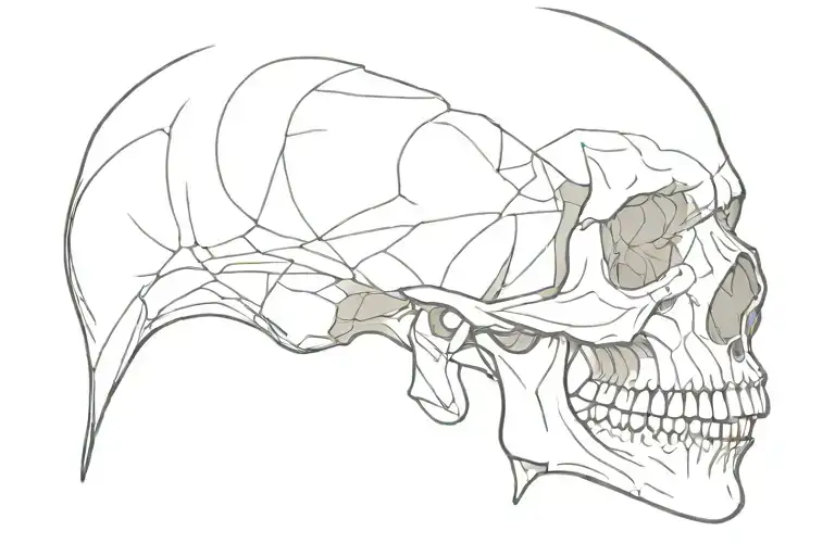 jaw skull tattoo design idea