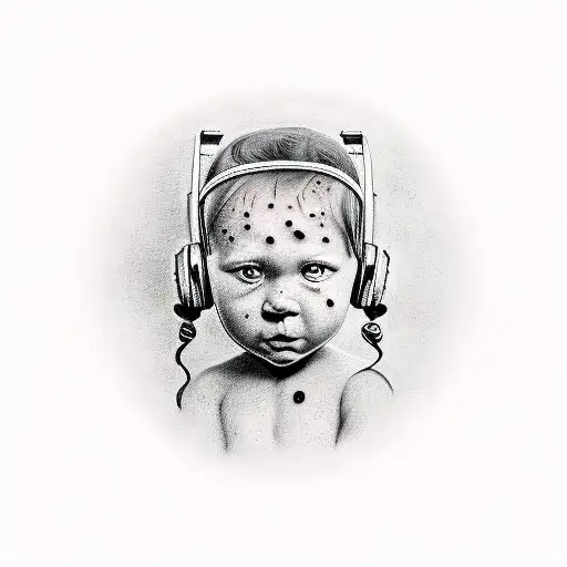 my kids date of births with  music and sport tattoo design idea