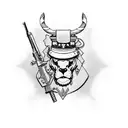 marine corps, powerlines, big game hunting tattoo design idea