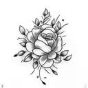 pulmão com flores tattoo design idea