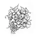 pulmão com flores tattoo design idea