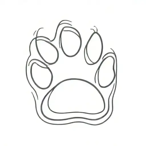 cat paw print with B letters tattoo design idea