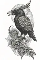 raven and viking tattoo design idea