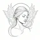 revelation angel no face tattoo design idea