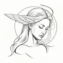 revelation angel no face tattoo design idea