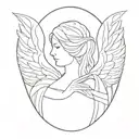 revelation angel no face tattoo design idea