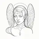 revelation angel no face tattoo design idea