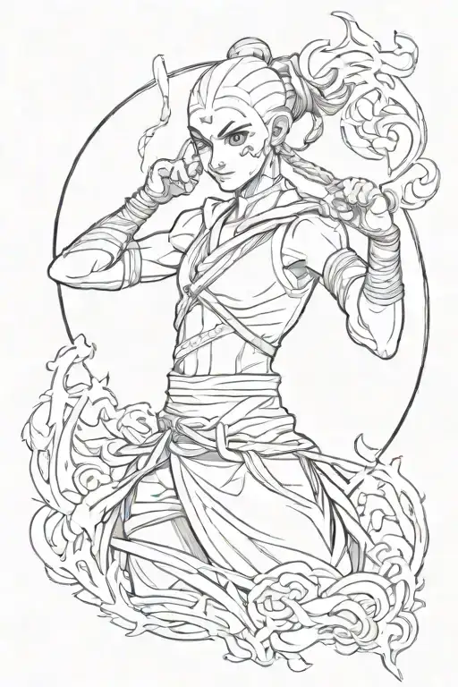 cartoon avatar the legend of aang and korra tattoo design idea