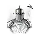 knight killed by arrows tattoo design idea