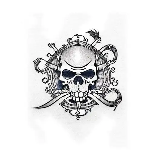 A pirate ship tattoo design idea