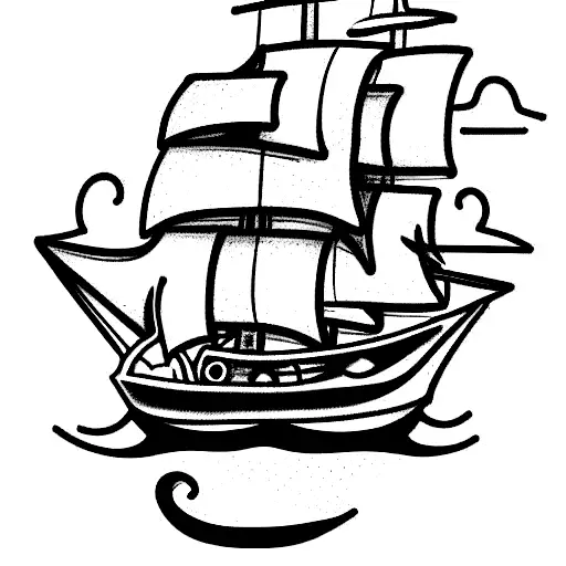 A pirate ship tattoo design idea