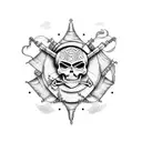 A pirate ship tattoo design idea