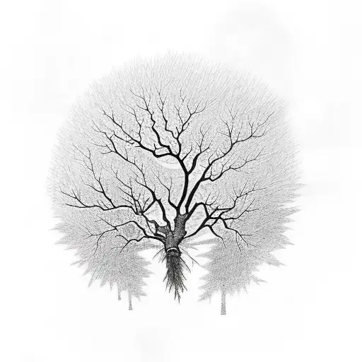 trees loose their leaves every year but still stand tall and wait for better days to come  tattoo design idea