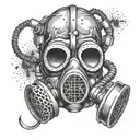Gas mask biohazard tattoo design idea