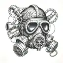 Gas mask biohazard tattoo design idea