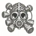 Gas mask biohazard tattoo design idea