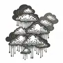 rain clouds tattoo design idea