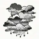 rain clouds tattoo design idea