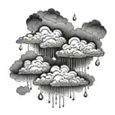 rain clouds tattoo design idea