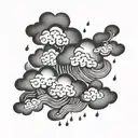 rain clouds tattoo design idea