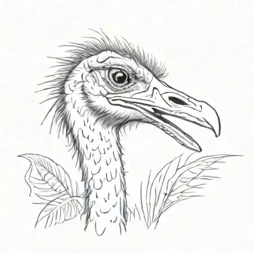 an ostrich tattoo design idea