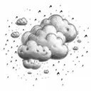 Rain Cloud with the name "Lluvia" spelled with rain drops tattoo design idea