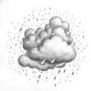 Rain Cloud with the name "Lluvia" spelled with rain drops tattoo design idea