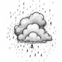 Rain Cloud with the name "Lluvia" spelled with rain drops tattoo design idea