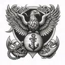 eagle globe and anchor  tattoo design idea