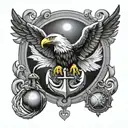 eagle globe and anchor  tattoo design idea