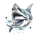great white shark with tattoos on body tattoo design idea