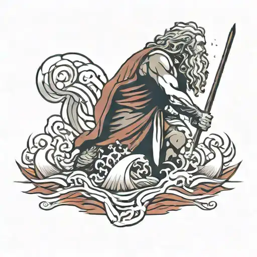 Moses splitting the red sea tattoo design idea