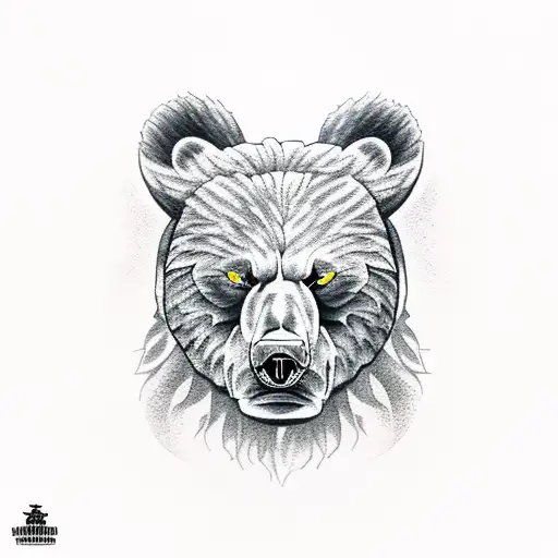 samson fighting the bear tattoo design idea