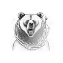 samson fighting the bear tattoo design idea