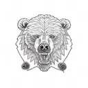 samson fighting the bear tattoo design idea