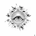 many eye balls looking at you tattoo design idea