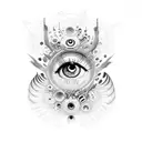 many eyes tattoo design idea