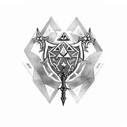 Zelda master sword with kologs tattoo design idea