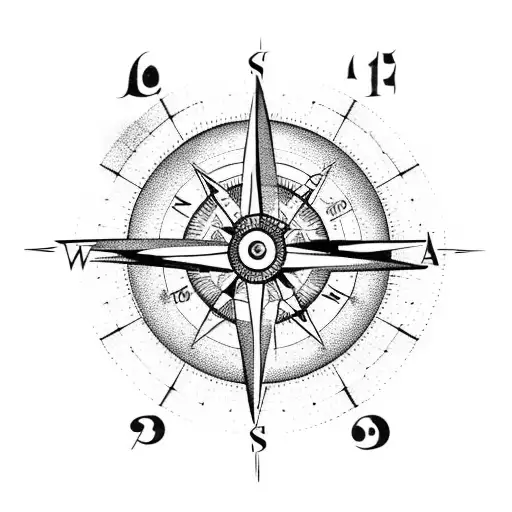 Sketch Compass with Flowers Design – Tattoos Wizard Designs