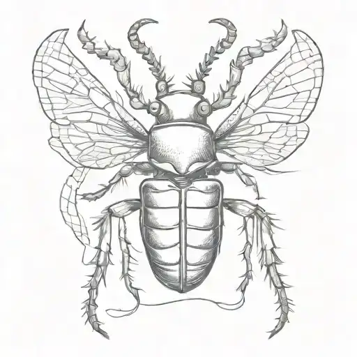 stag beetle tattoo design idea