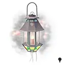 lantern with eyr tattoo design idea