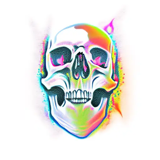 skull flame tattoo design idea