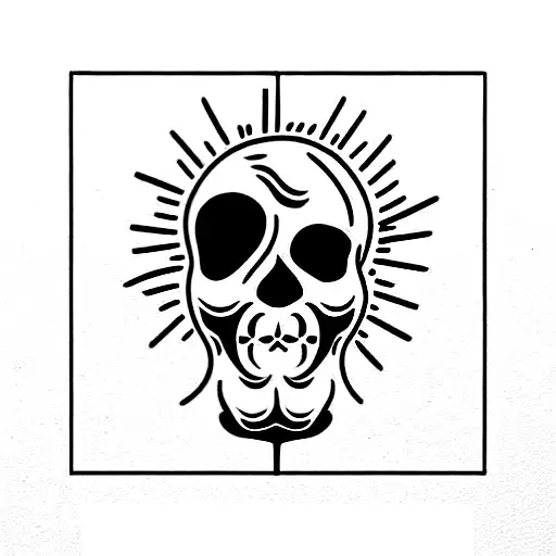 skull flame tattoo design idea