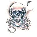 skull flame tattoo design idea